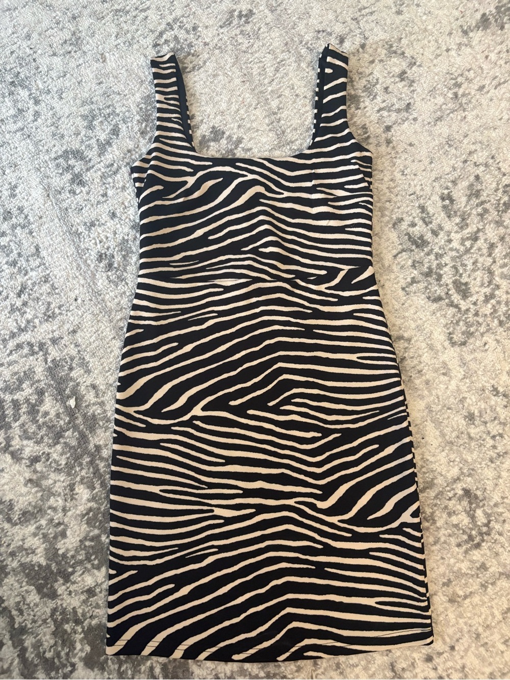 H&M Black and Cream Zebra Print Bodycon Dress. Size S